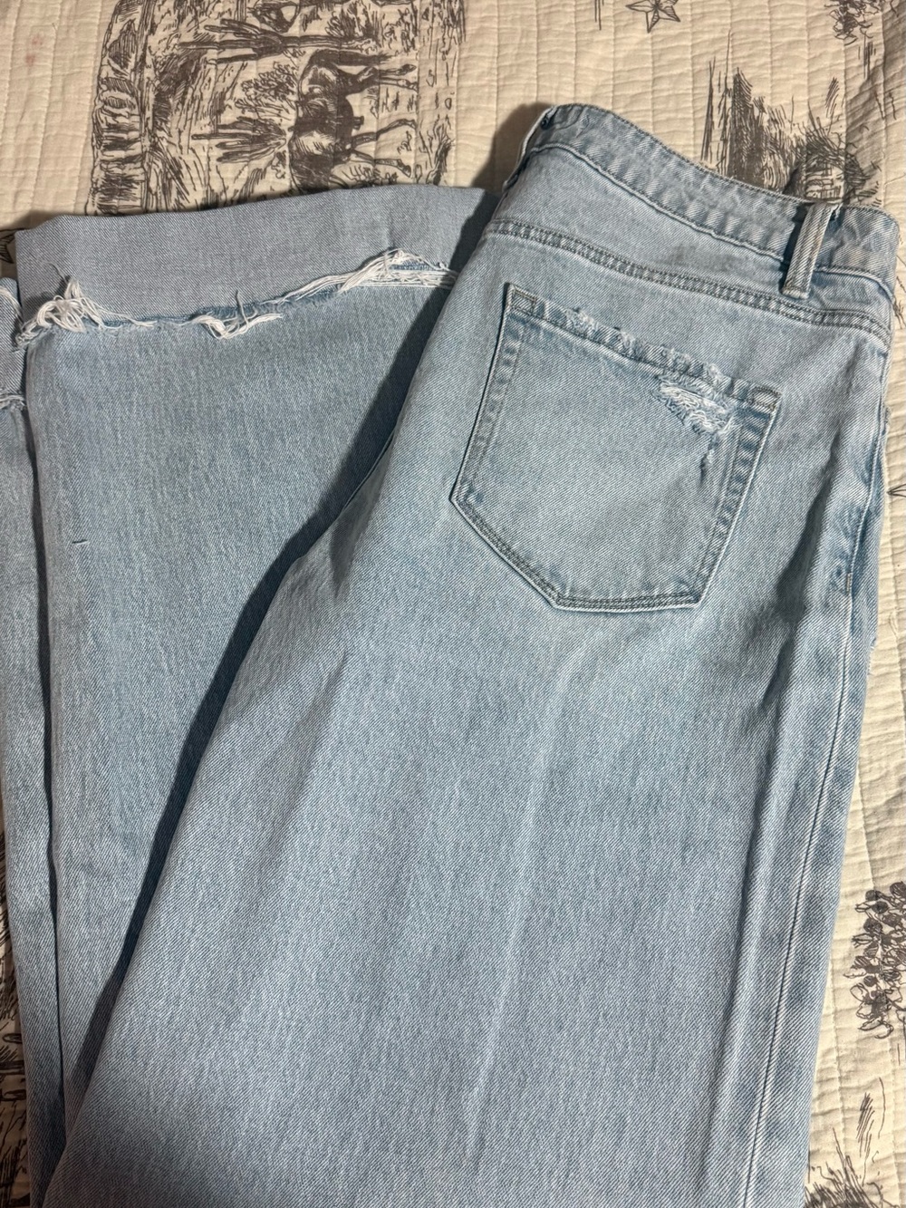 Vervet Light Blue High-Rise Wide Leg Jeans with Raw Hem - Picture 2 of 7